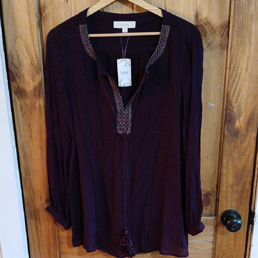 Weekend By Susan Betro Peasant Blouse - Medium